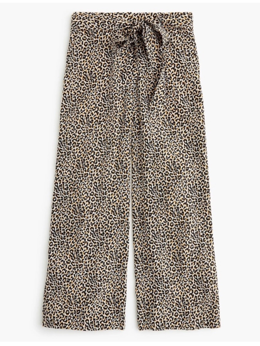 J. Crew Wide-Leg Cropped Leopard-Print Silk Pants - Picture 2 of 12